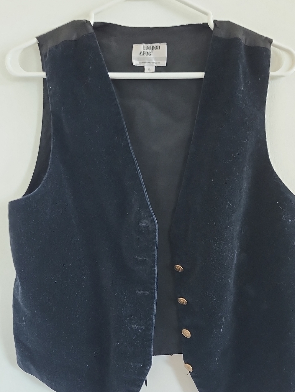VINTAGE London Fog Classic (1970's) Black  Lined Vest with Logo Tag